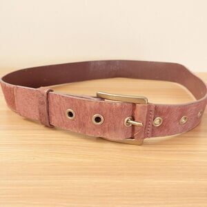 Calf Hair Leather Belt Women Small 32 75 Basic‎ Western Buckle Preppy Purple